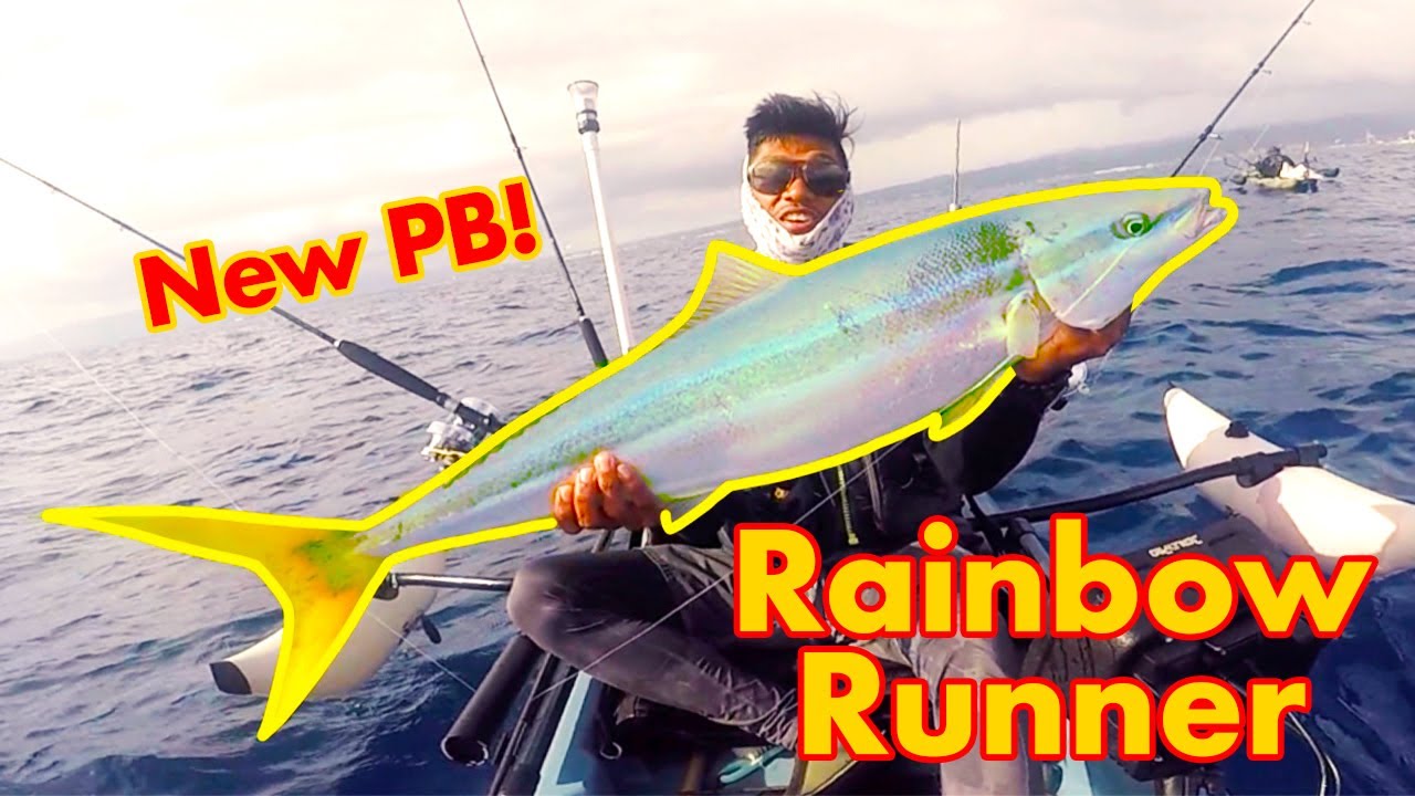 Catching a Massive Rainbow Runner! | Hawaiian Salmon | Kayak Fishing Hawaii