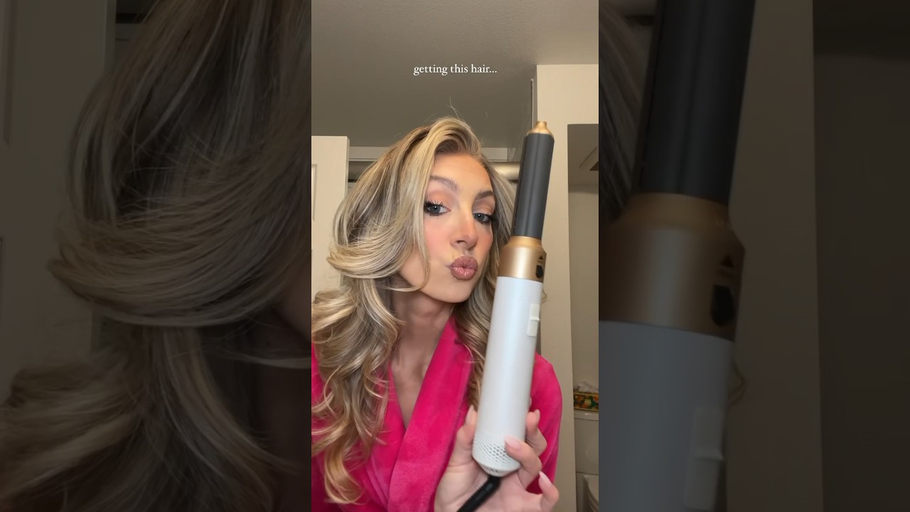$30 DYSON AIRWRAP DUPE?! #blonde #blowout #hairstyle #dyson #dysonairwrap