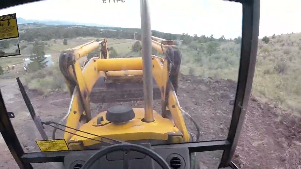 JCB 210S Backhoe Building Mountain Road | Inside Cab View