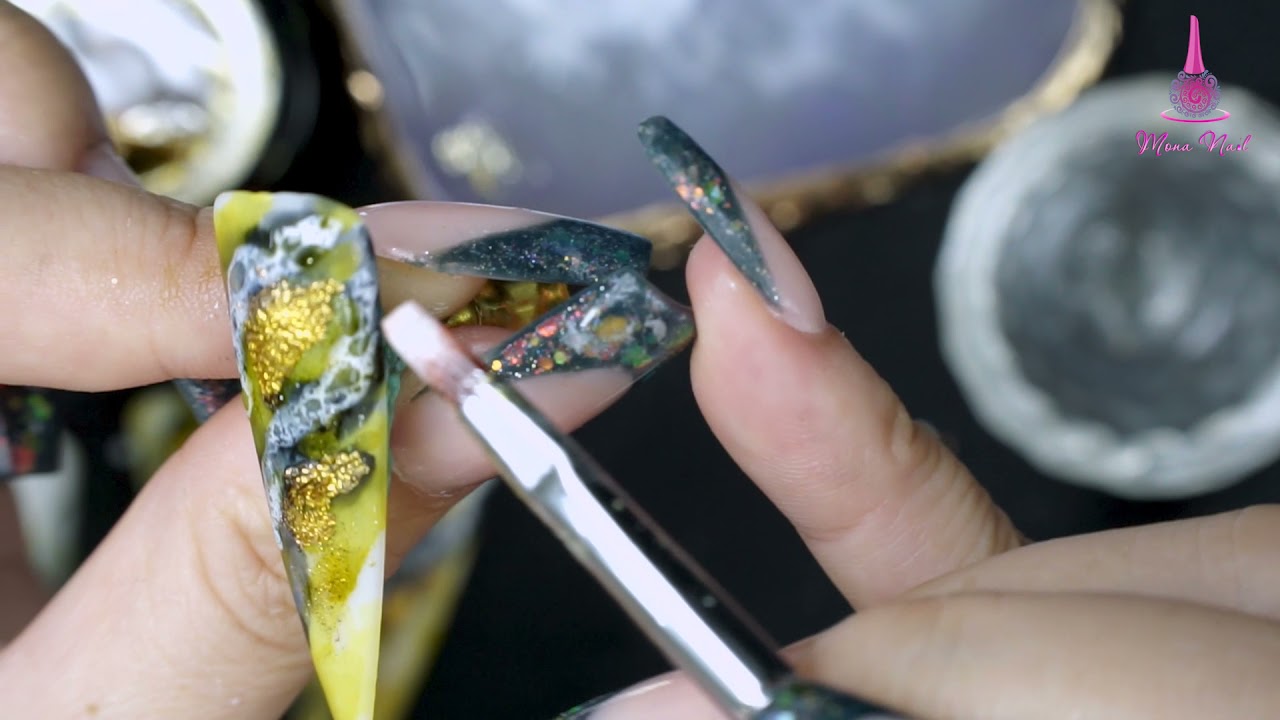Mẫu nail Vân Đá siêu đẹp - MẪU 11 | Khóa Vân Đá Online
