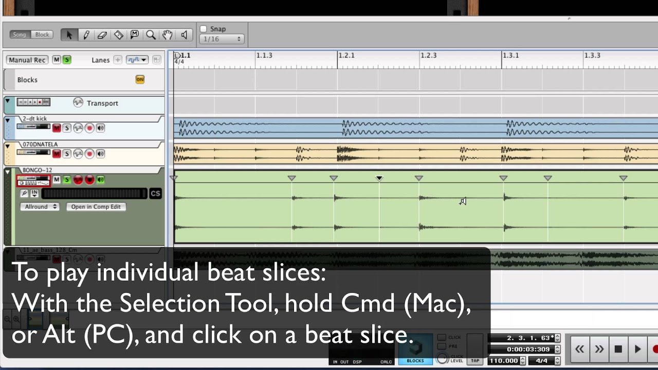 Turning Audio Loops into REX Loops in Reason