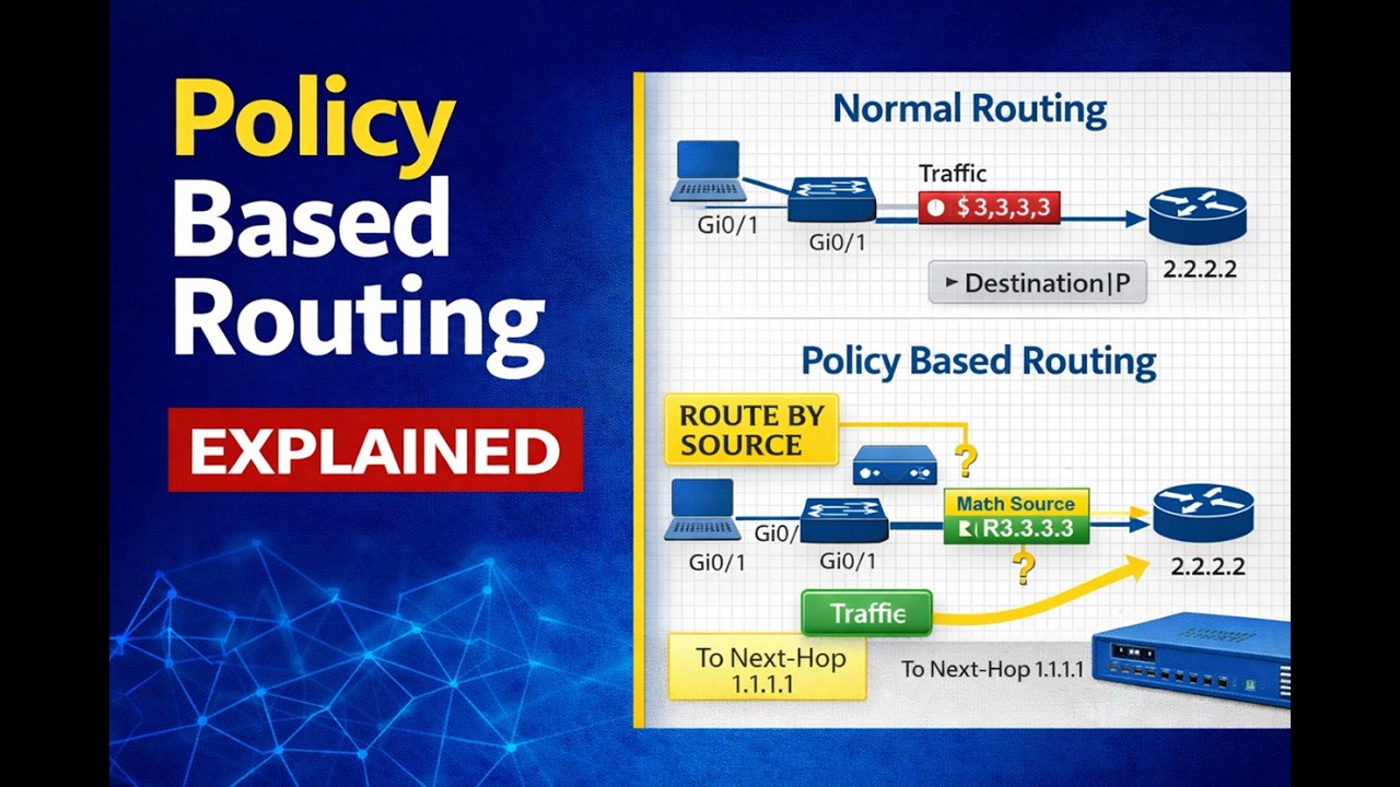 Policy Based Routing (PBR) Explained | Source Based Routing Configuration | How PBR Works | LAB Demo