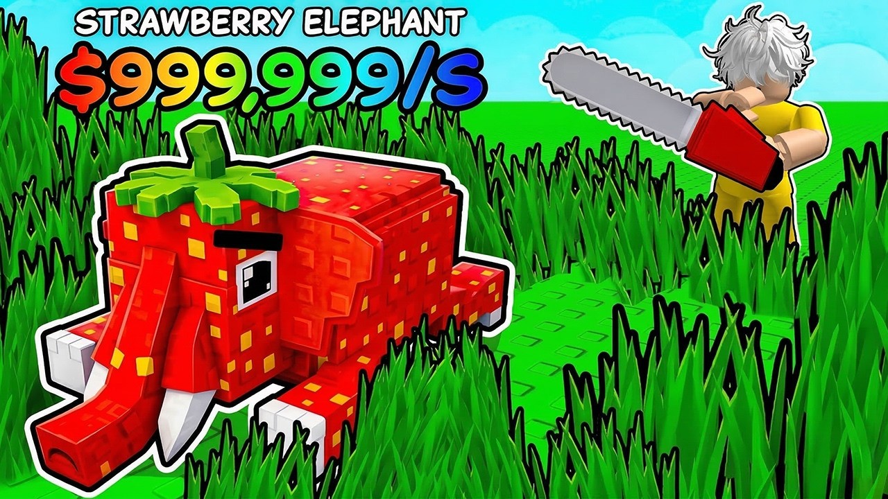 1 MİLYON ÇİM BİÇİP STRAWBERRY ELEPHANT ÇALDIM!