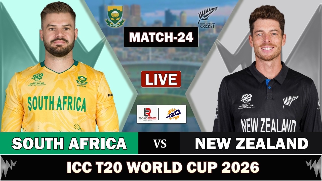 SOUTH AFRICA vs NEW ZEALAND MATCH 24 LIVE SCORE | SA vs NZ LIVE MATCH COMMENTARY | T20 WORLD CUP