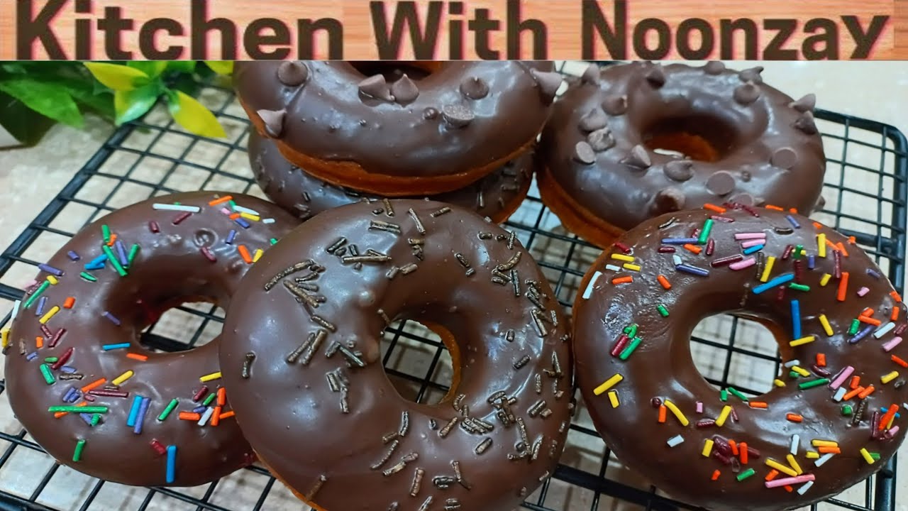 Chocolate Doughnuts Recipe By Kitchen With Noonzay | Chocolate Doughnuts Banane ka Tarika