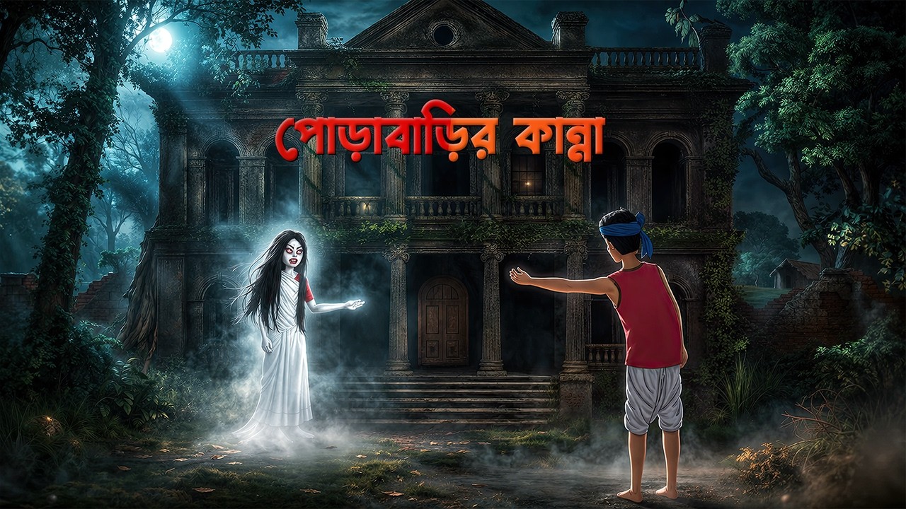 পোড়াবাড়ির কান্না | Bangla Bhuter Golpo | Bengali Village Ghost Story | Story Bird Cartoon
