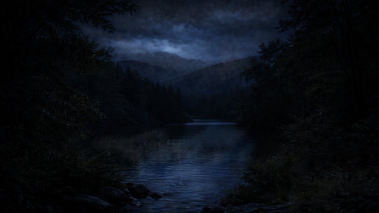 Fall Asleep Fast to Dark Forest Lake 🌑 | No Music | Deep Sleep Sounds