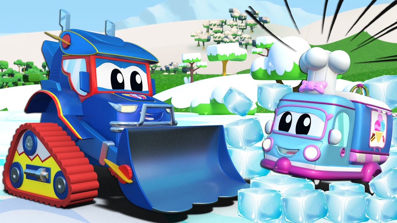 Buldozer super menyelamatkan mobil beku