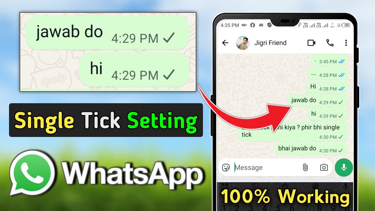 Whatsapp No double tick setting | Whatsapp single tick only | How to hide double tick on whatsapp