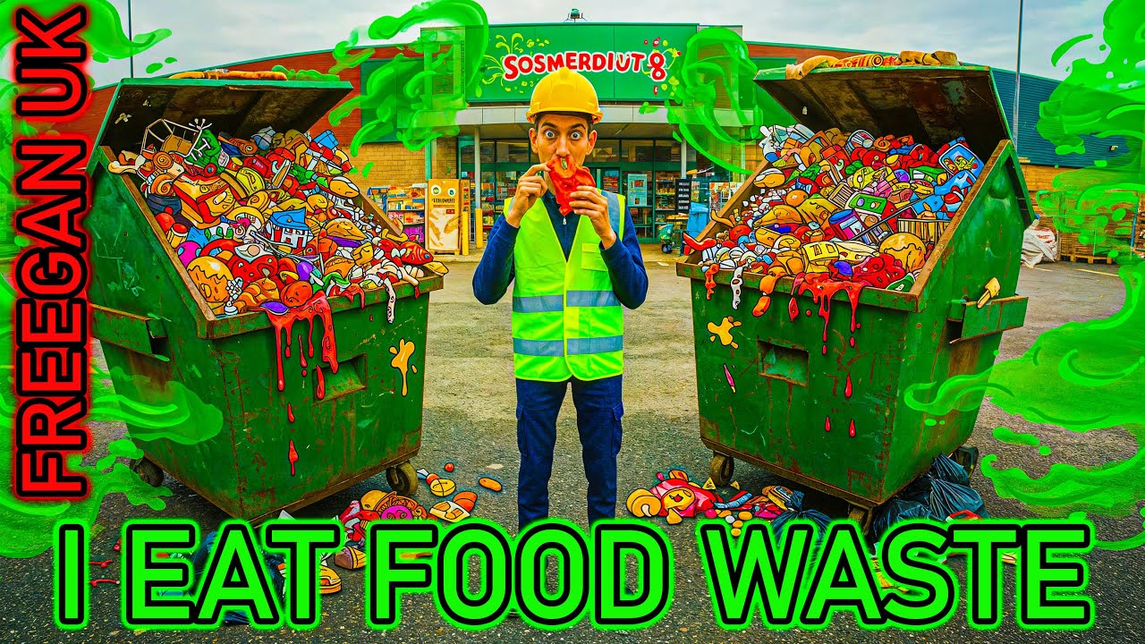 UK FREEGAN SHOWS THE HUGE AMOUNT OF FOOD WASTE BY UK RETAILERS DUMPSTER DIVING