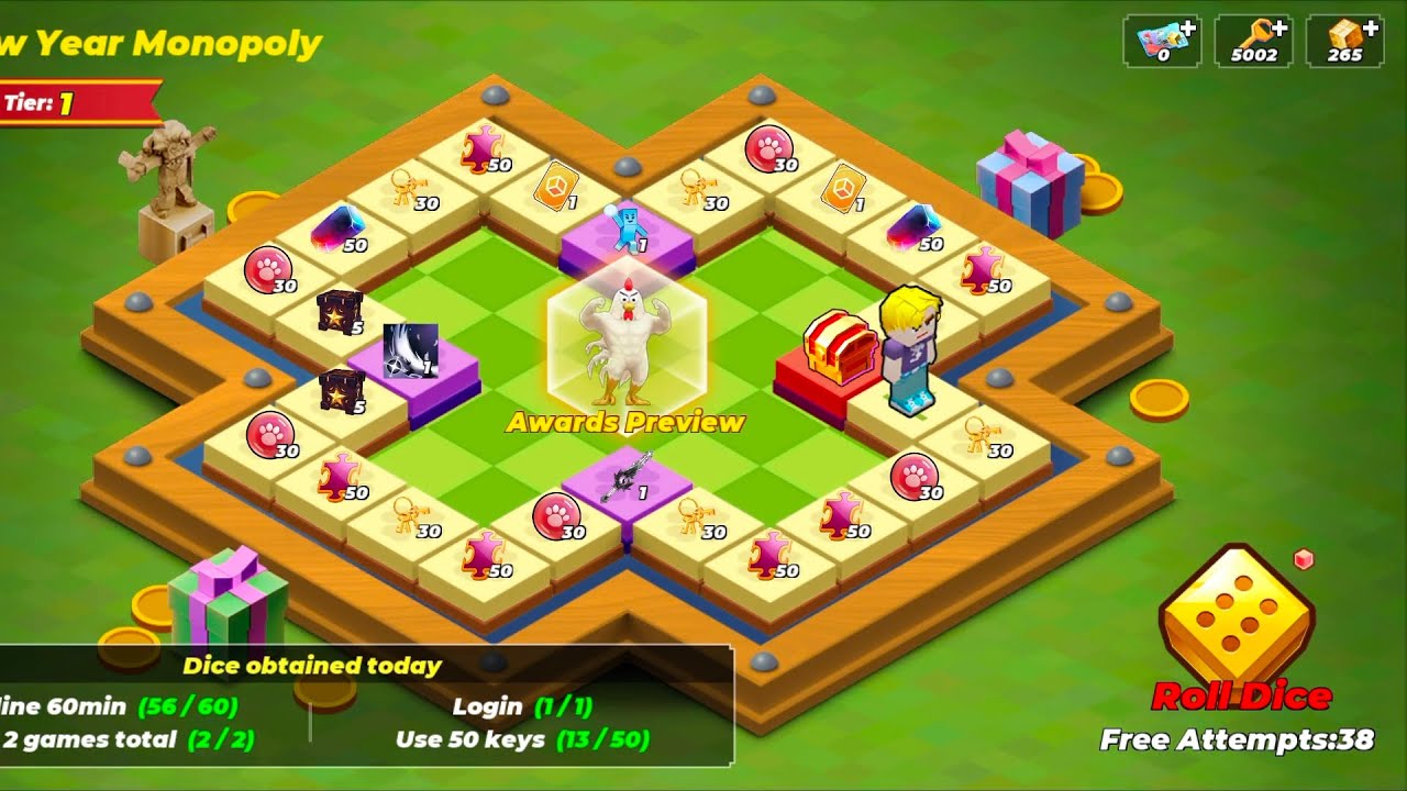 Collecting Free New Year Monopoly Items In Bedwar [BMG]