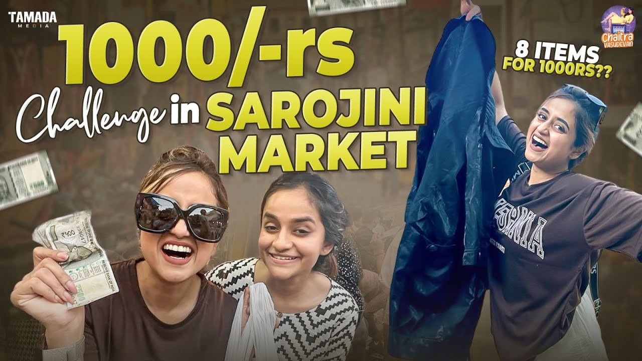 ₹1000 Challenge 🛍️ at Sarojini Nagar Market Delhi || @chaitra_vasudevan || Tamada Media