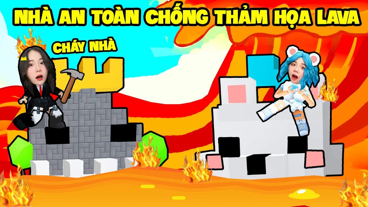 SAMMY VÀ MÈO SIMMY XÂY NHÀ AN TOÀN CHỐNG THẢM HỌA LAVA DÂNG SIÊU KHÓ TRONG ROBLOX