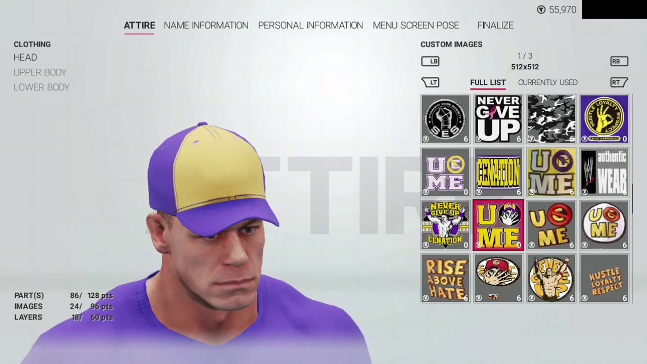 WWE 2K19 John Cena 2010/2011 Purple Attire