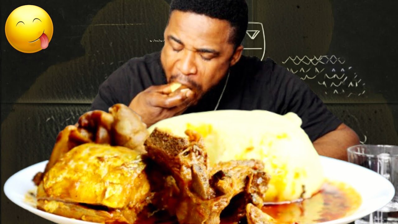 FUFU AND BANGA SOUP EATING IN LOW KEY ENJOYMENT 😉 😄