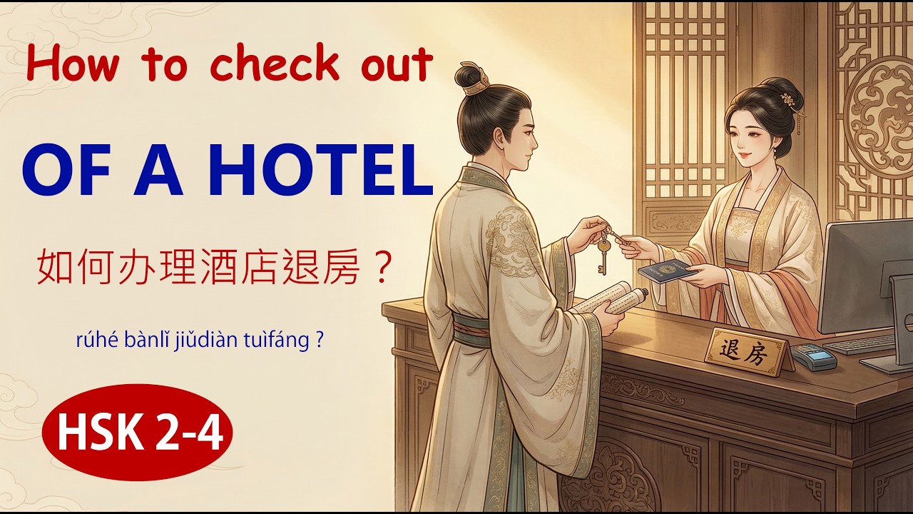 HSK 2-4 | How to check out of a hotel | Chinese podcast