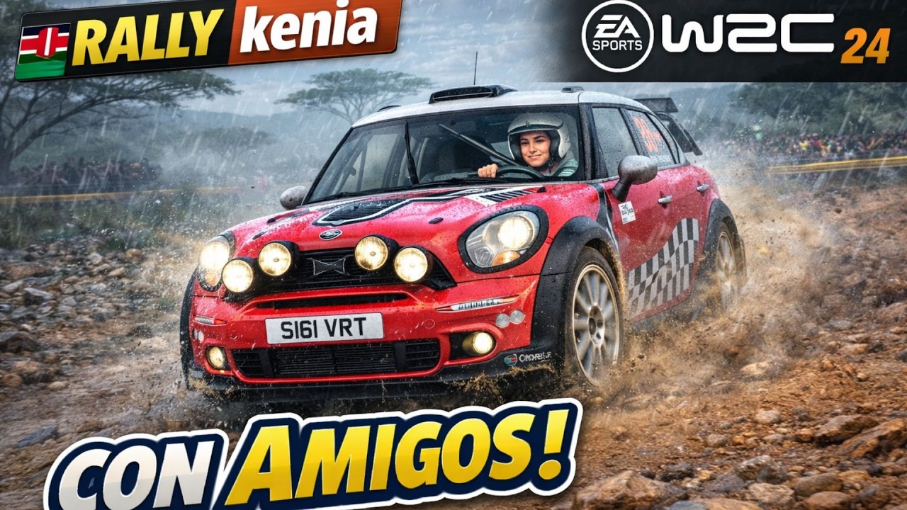 WRC24 KENIA RALLY | MINI John Cooper Works bajo lluvia INTENSA con AMIGOS Skizoo burn