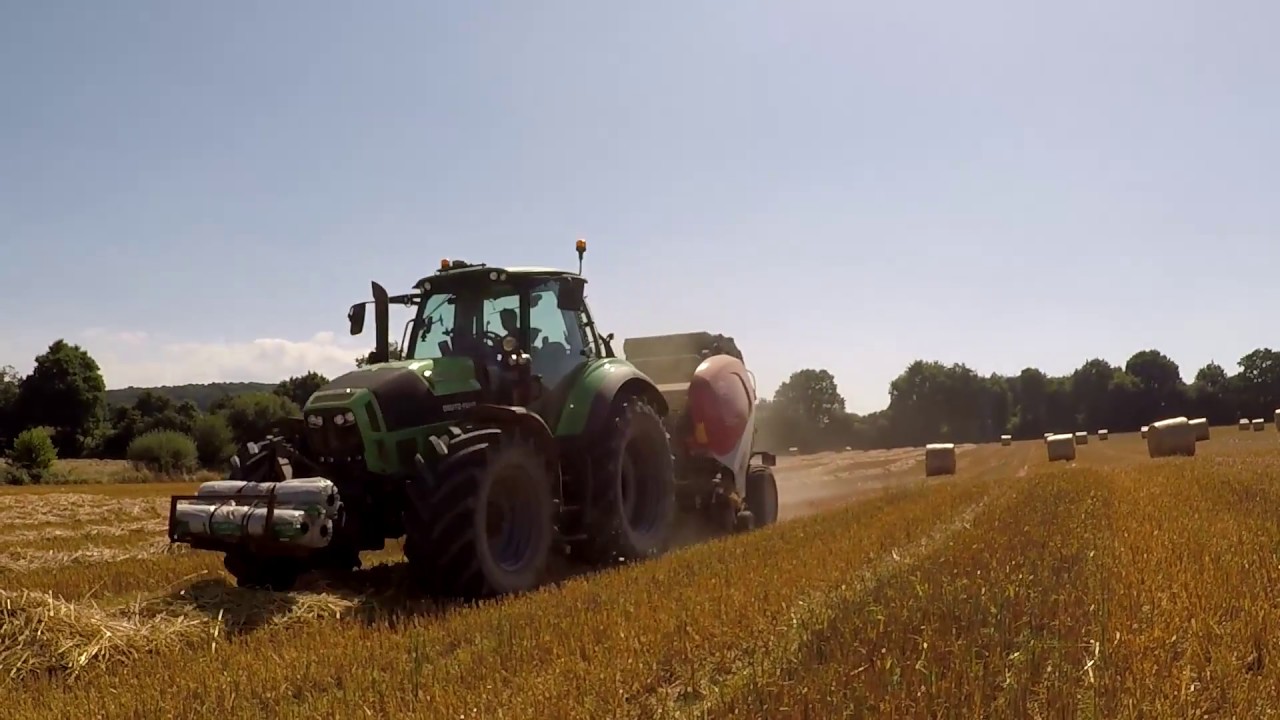Bottelage de paille | Lely Welger RP 180 V Xtra & Deutz-Fahr 7230 TTV | Cuma des Prés