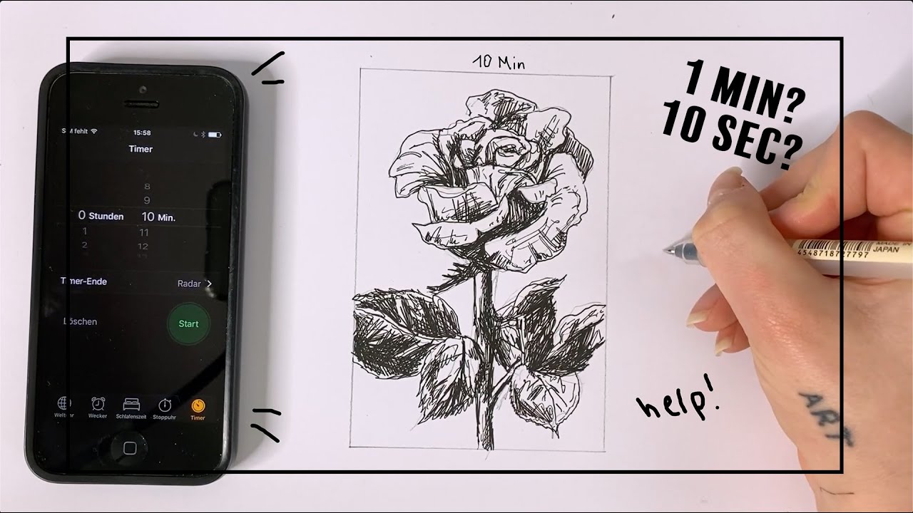 10 MIN, 1 MIN, 10 SEKUNDEN DRAWING CHALLENGE
