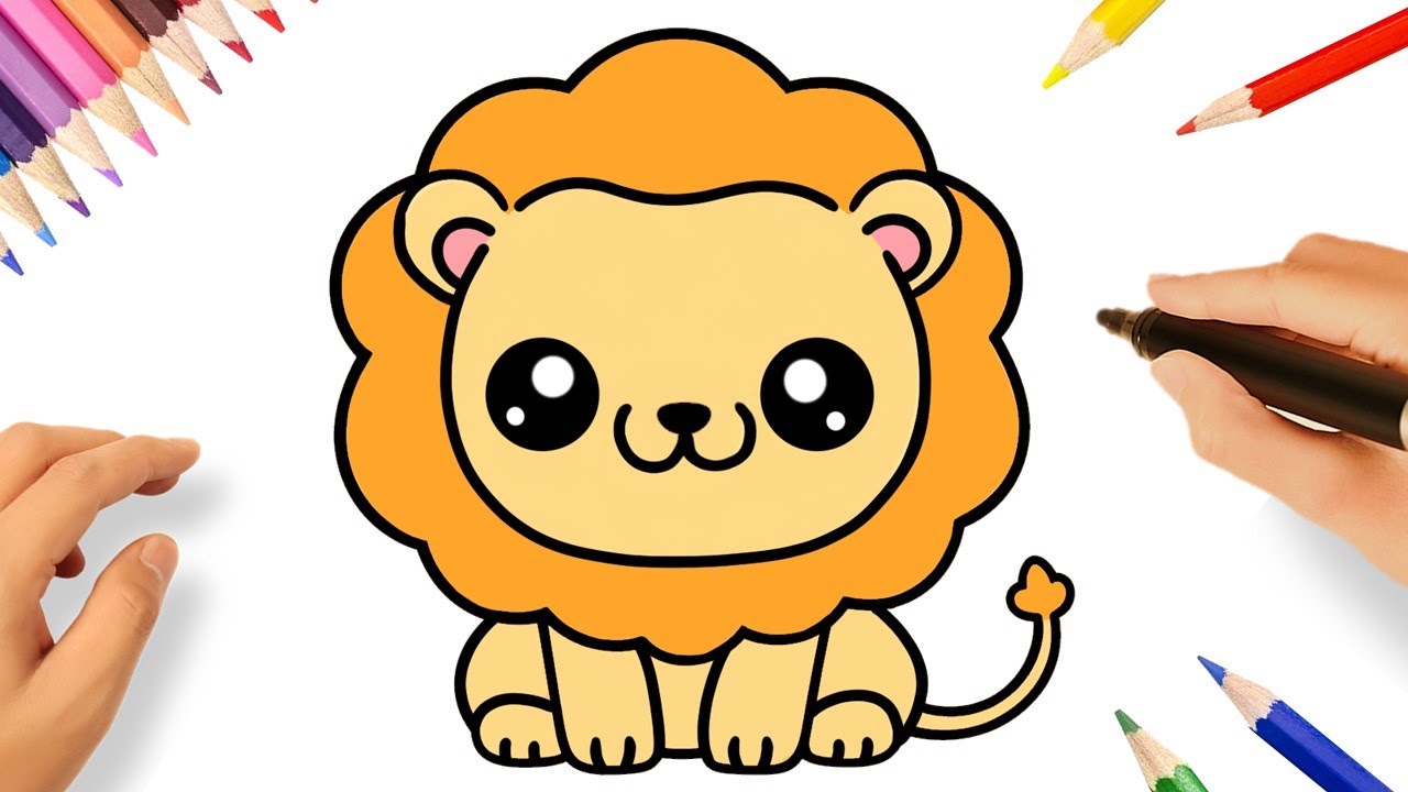 COMMENT DESSINER UN LION KAWAII MIGNON FACILEMENT 🦁