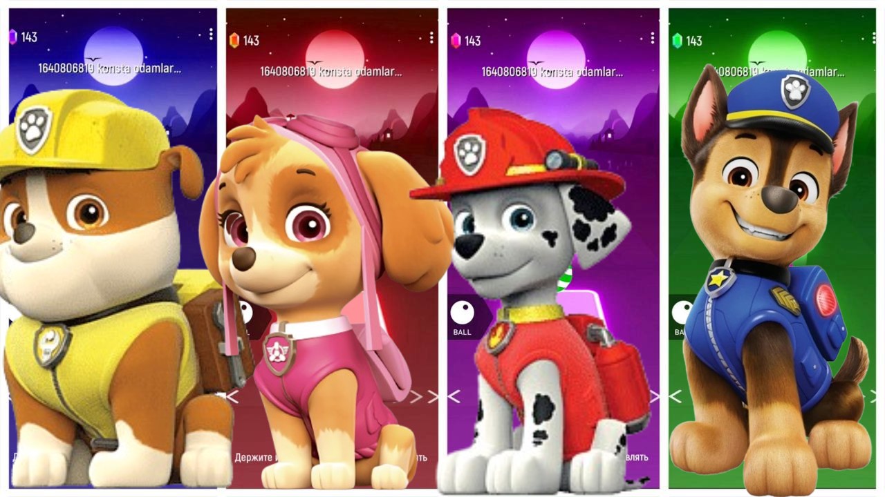 PAW Patrol Tiles Hop Battle | Rubble vs Skye vs Marshall vs Chase