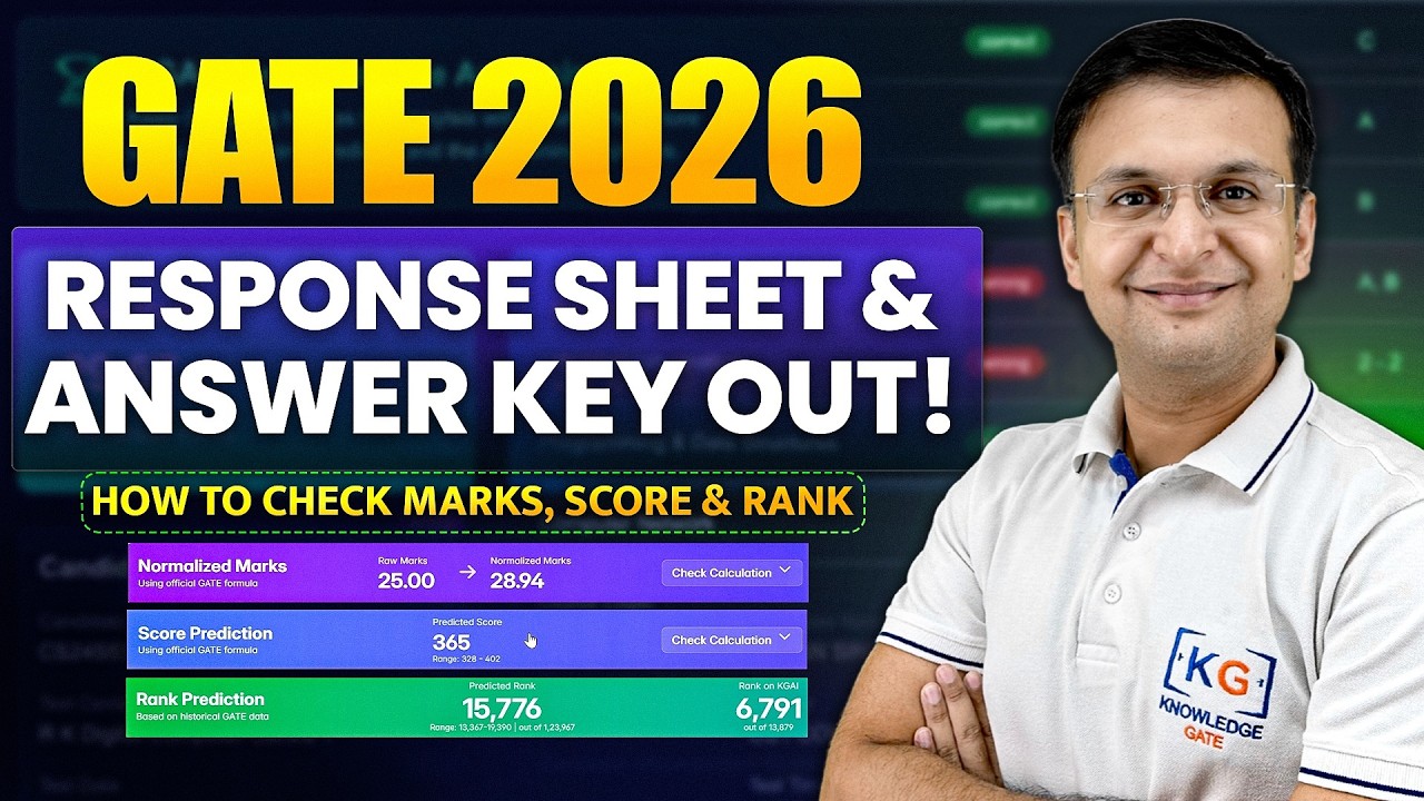 🚨 GATE 2026 Response Sheet is LIVE! | Check Your Score via Knowledge Gate Rank Predictor 📊🎓