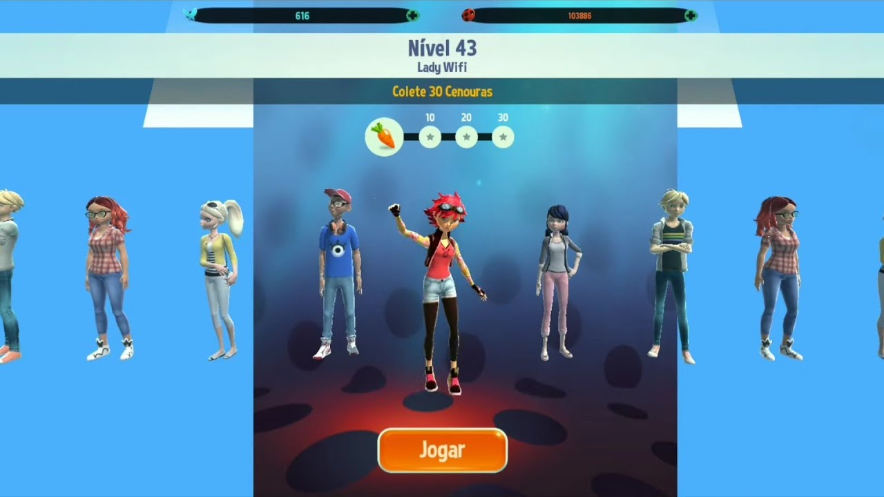 Alix+Bunnyx (Nova Personagem) Jogo Miraculous Ladybug e Gato Noir (Nível 43) com Missão VIP