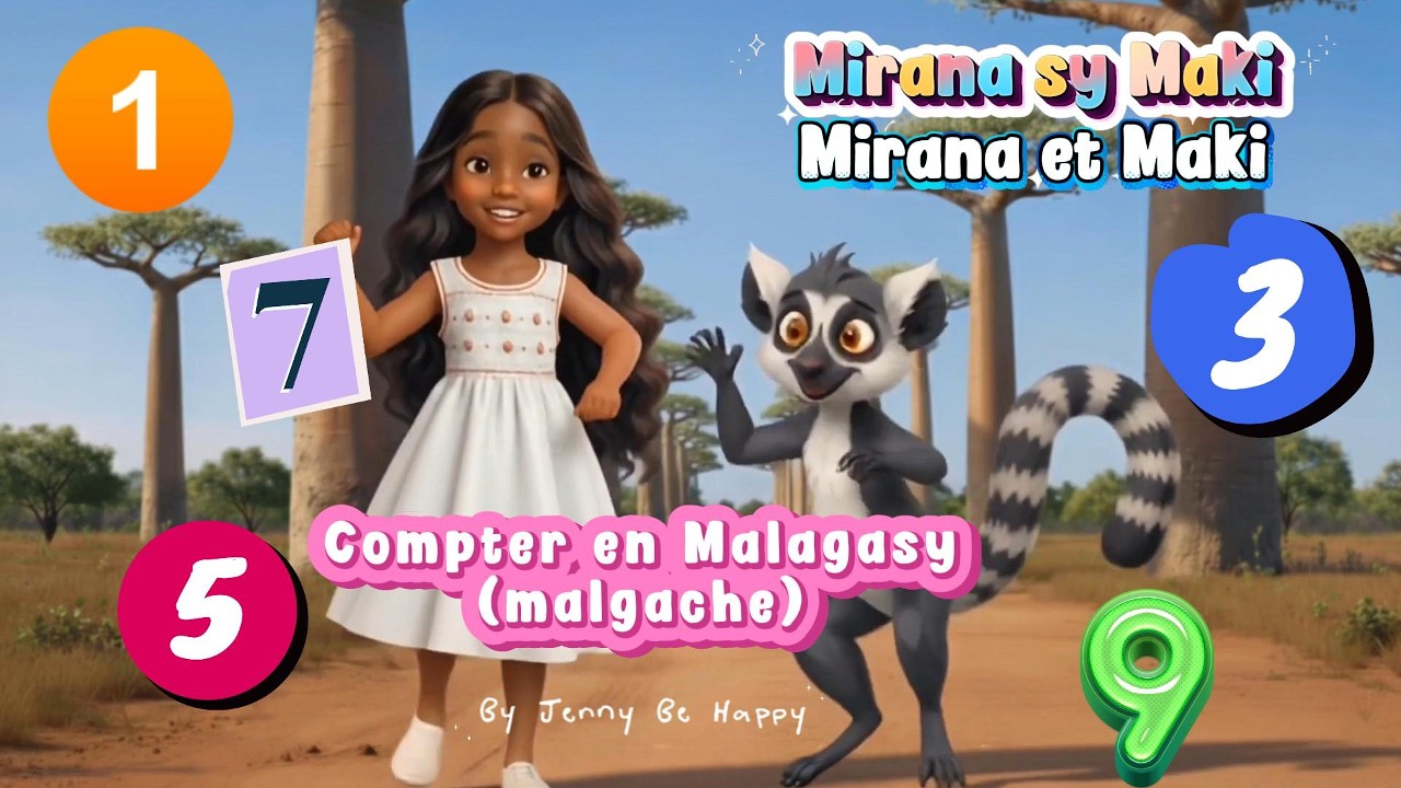 🇲🇬 Apprendre  le Malagasy (malgache) avec Mirana sy Maki - compter en Malagasy - By Jenny Be Happy