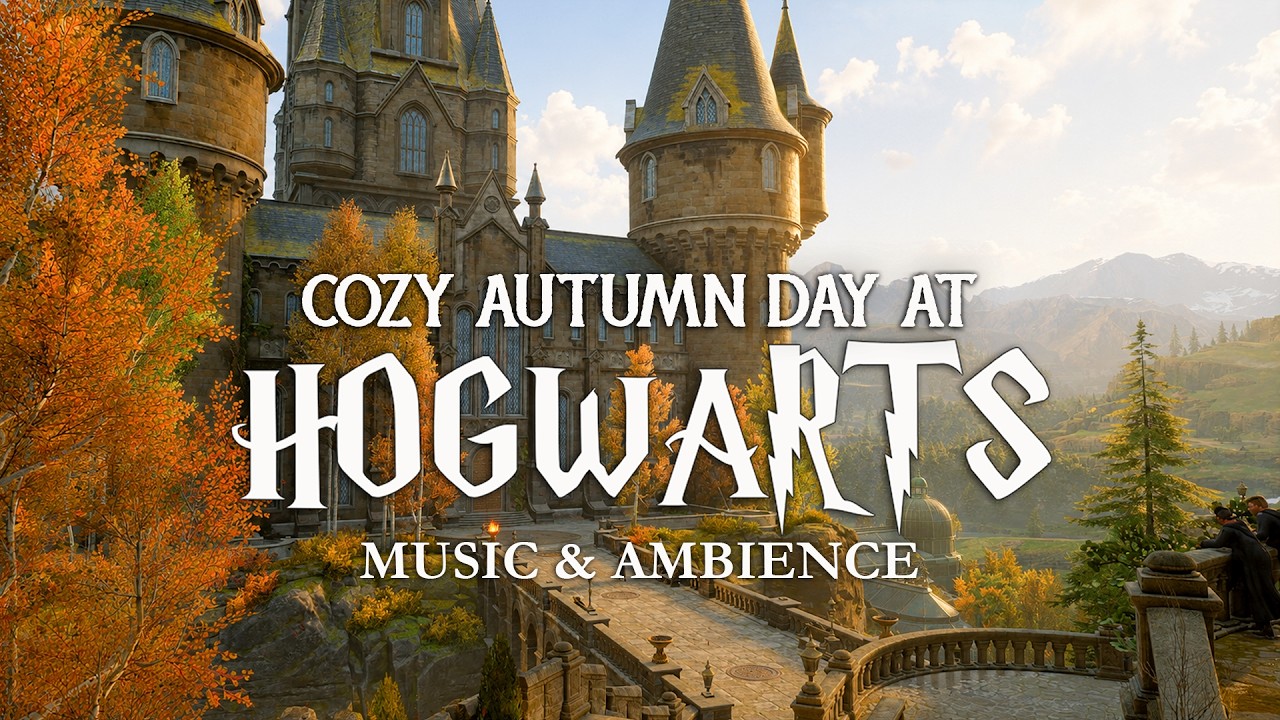 Cozy Autumn Day at Hogwarts | Calming Harry Potter Music & Fall Ambience | 3 hours