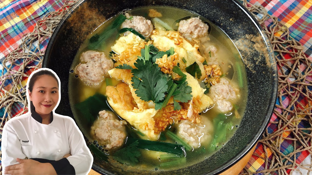 Тайский суп с омлетом • Как приготовить вкусный суп за несколько минут | ThaiChef Food