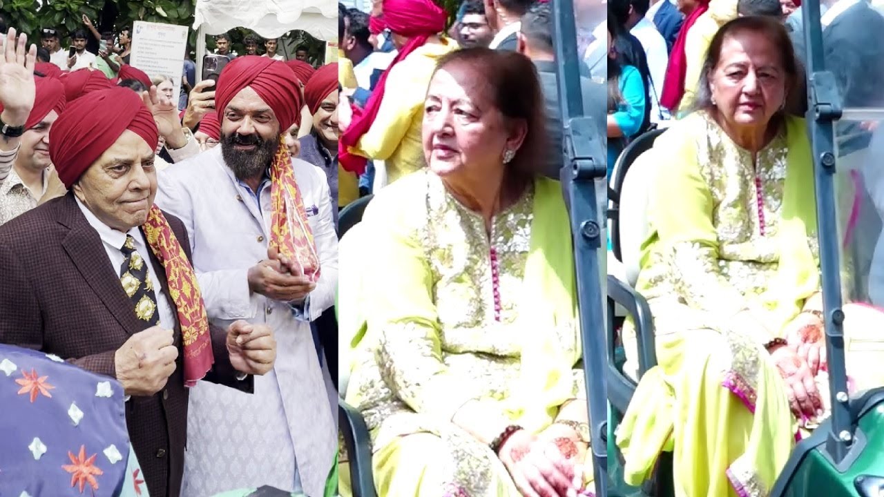 Dharmendra First Wife Prakash Kaur At Grandson Karan Deol Wedding Baraat | Sunny Deol Son Marriage