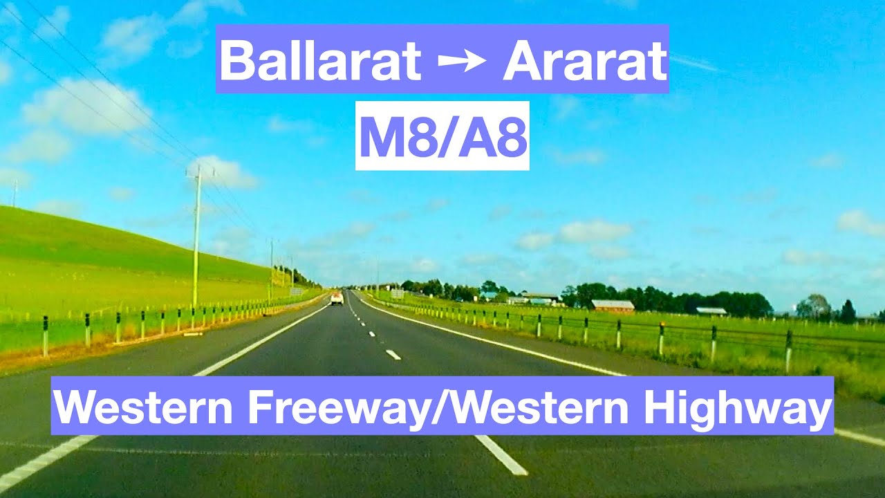 Driving M8/A8: Ballarat to Ararat, Victoria Australia Western Freeway/ Western Highway