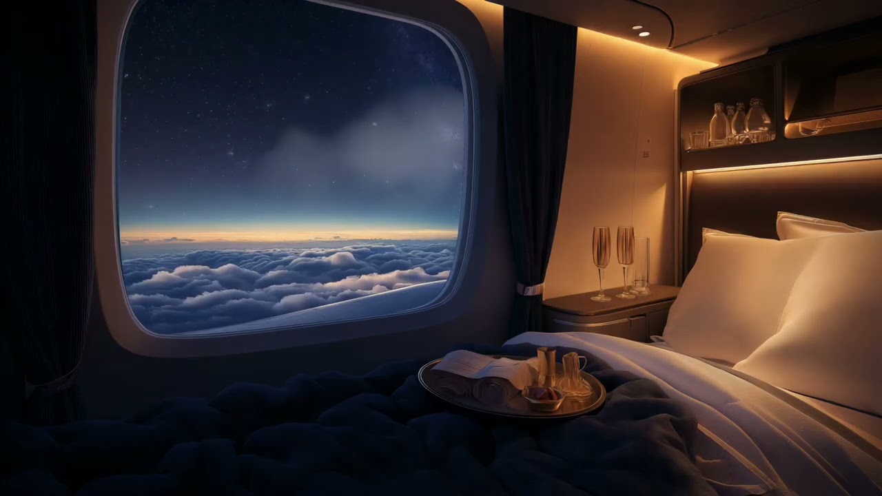 Sleeping in First Class Airplane ✈️ White Noise & Engine Sound for Sleep