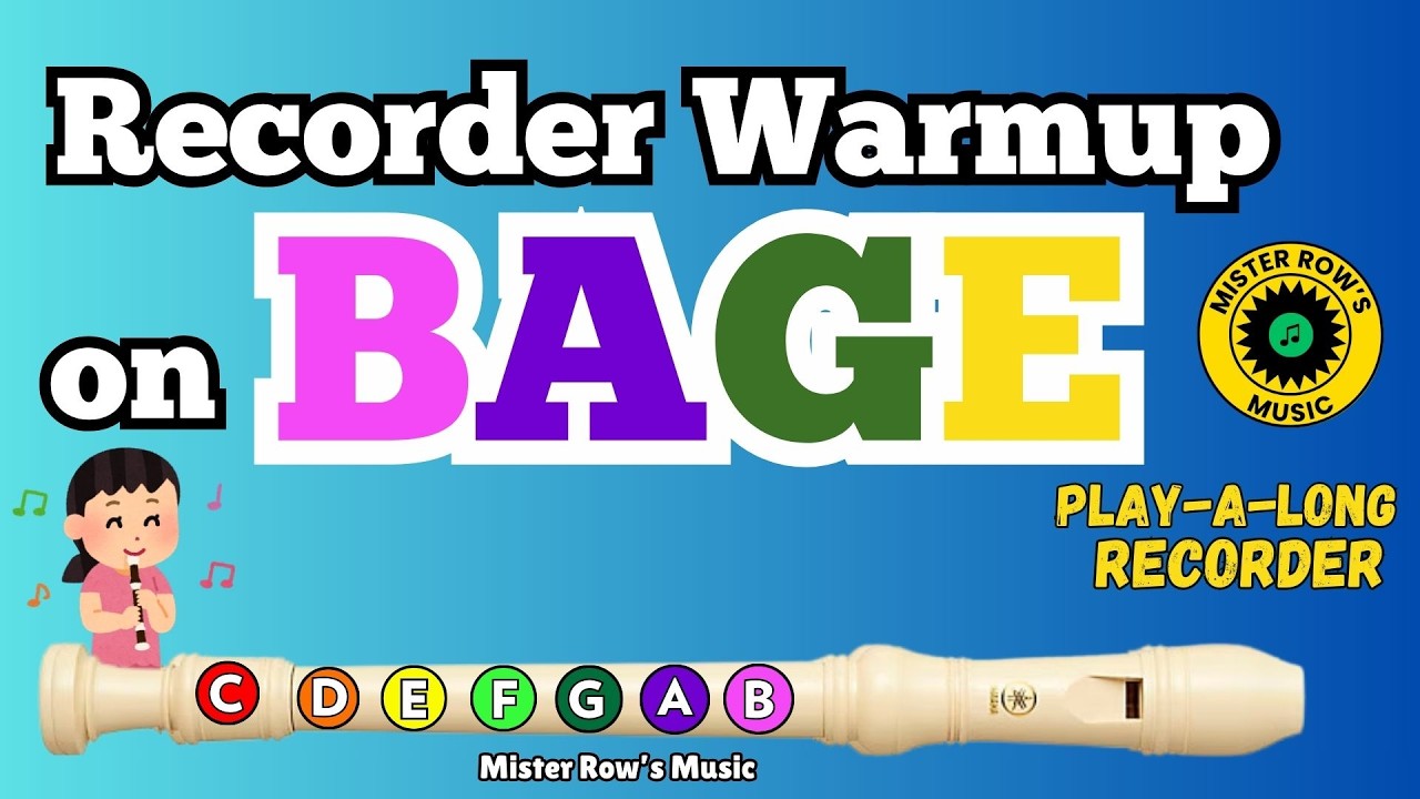 Recorder Warmups | Notes BAGE | Level 3 | Try this and other warmups for the recorder!
