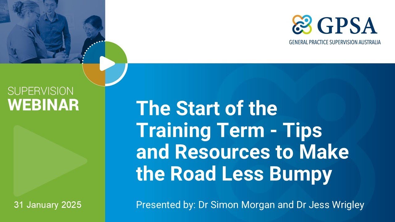 The Start of the Training Term - Tips and Resources to Make the Road Less Bumpy
