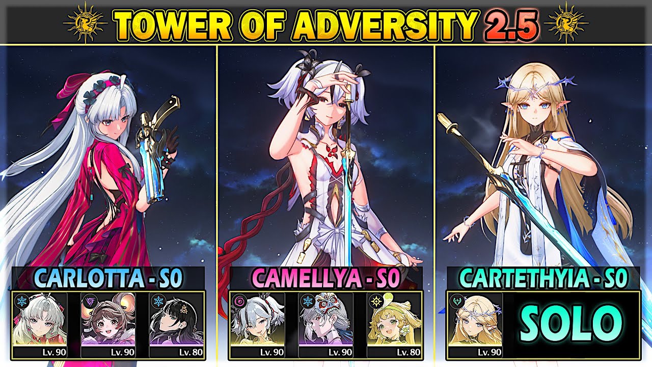 F2P Camellya, Carlotta, Cartethyia | 30 Crest Tower of Adversity 2.5 | Wuthering Waves