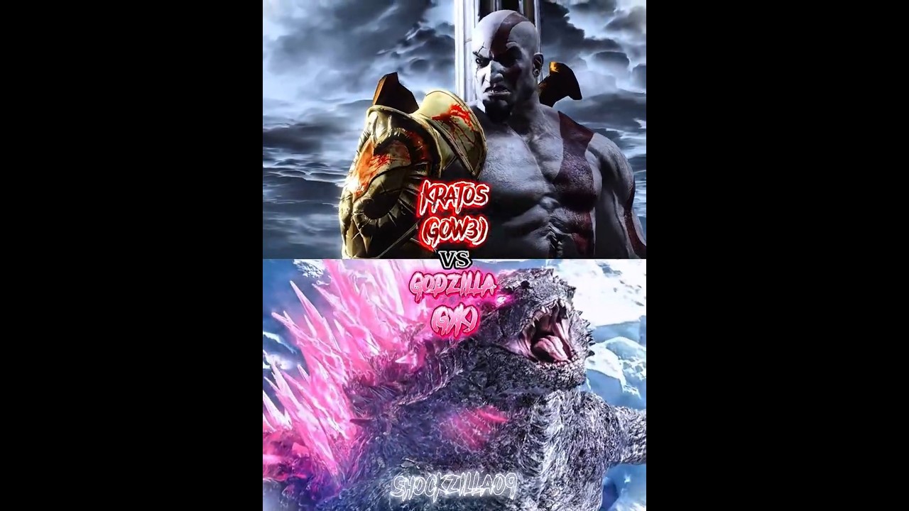 Kratos (GOW3) vs  Evolved Godzilla (GXK) |#godzillaxkongthenewempire #godofwar3