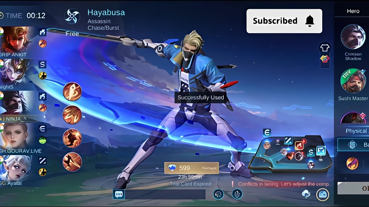 Hayabusa Shadow Kill😈⚡|One Shot Assassin Gameplay|MLBB Ranked|Moba legends 5v5 #mobilelegends #mlbb 
