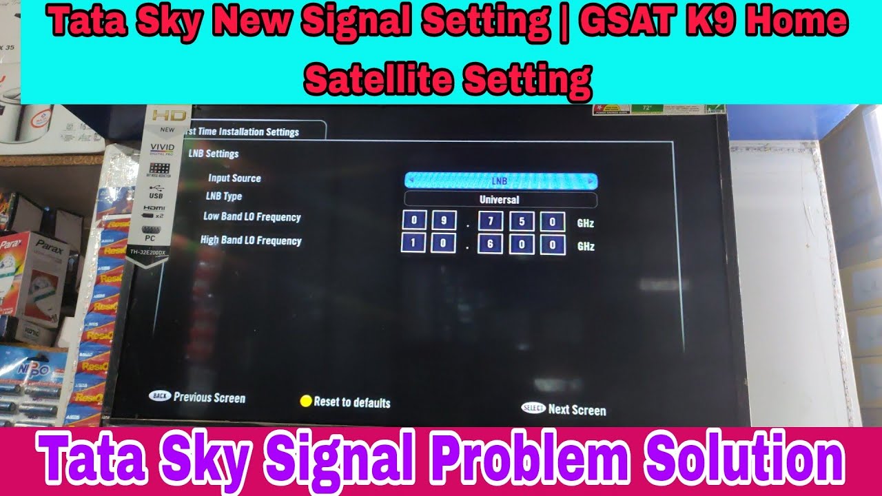 How to master reset Tata sky