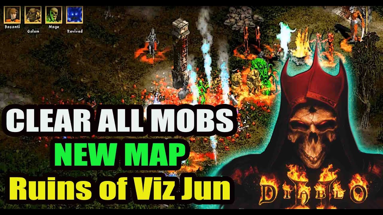 Project Diablo 2 Clear All Mobs Lv 88 in New Map - Ruins of Viz Jun