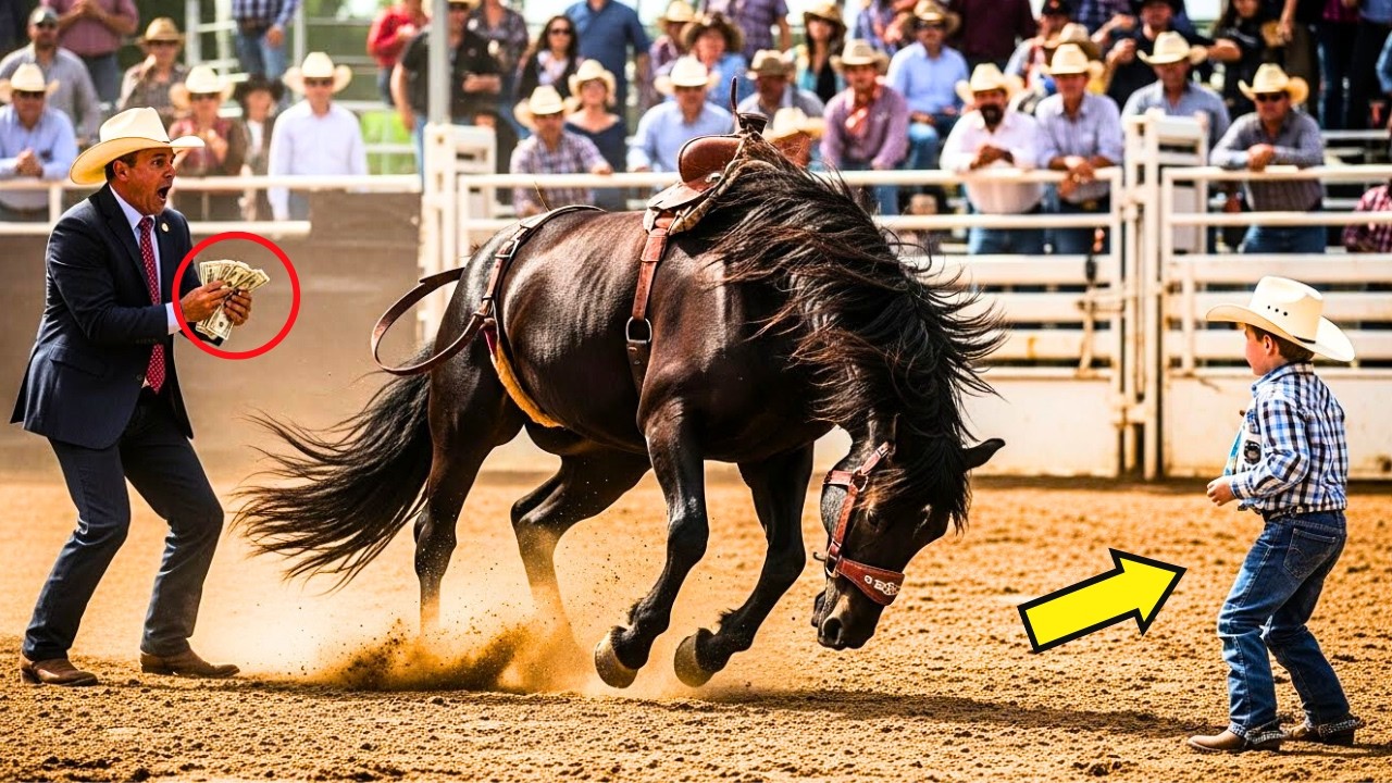 APUESTA DE $50,000: EL CABALLO MÁS PELIGROSO DERRIBÓ A TODOS… PERO UN NIÑO ENTRÓ Y CAMBIÓ TODO