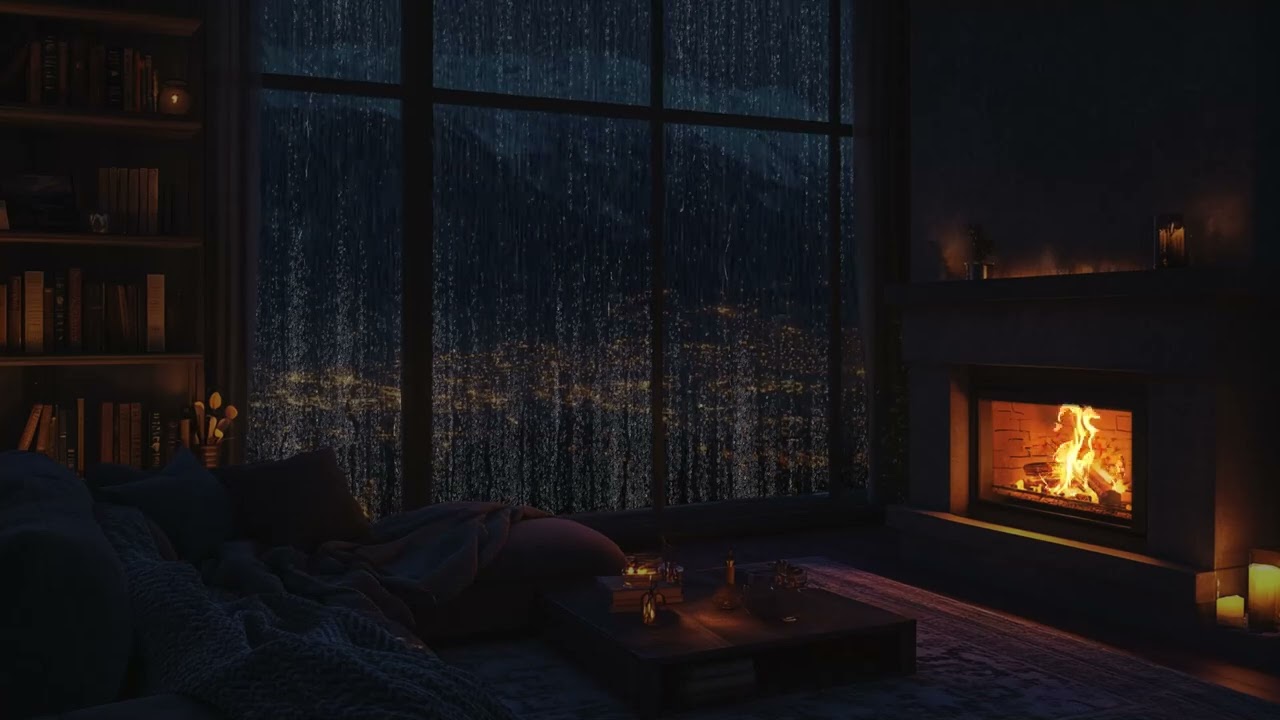 A Restless Mind Finds Peace With Gentle Rain and Firelight in the Dark