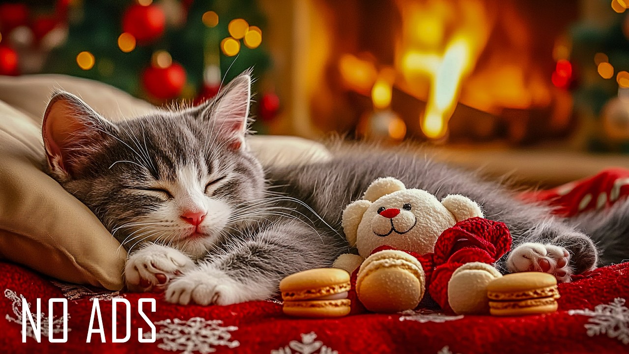 🕛🔥 12 часов уютной музыки для сна с котиками | Нежные звуки фортепиано и камина для снятия тревоги