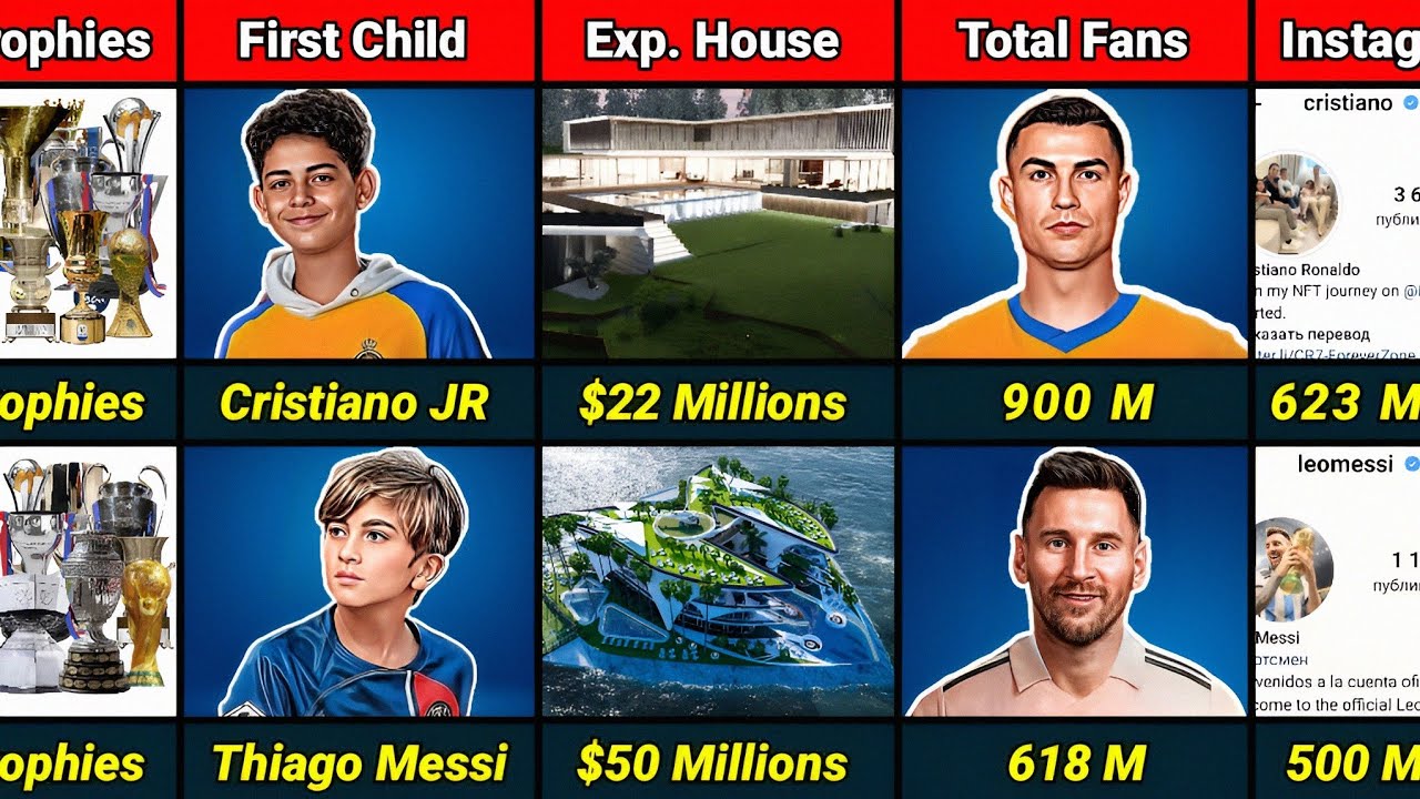 Ronaldo vs Messi Comparison