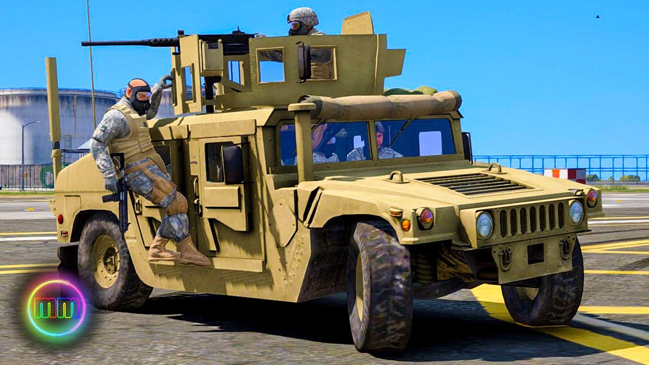 GTA 5 - LSPDFR Military Patrol - Terrorists Attack Fort Zancudo