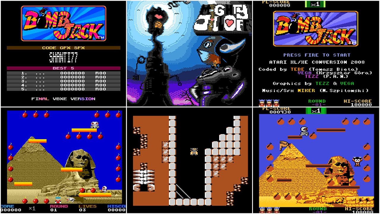 Borsuk Retro Gry TV: ATARI XL/XE - BOMB JACK / GACEK VBXE FINAL + Przegląd Podobnych Gier