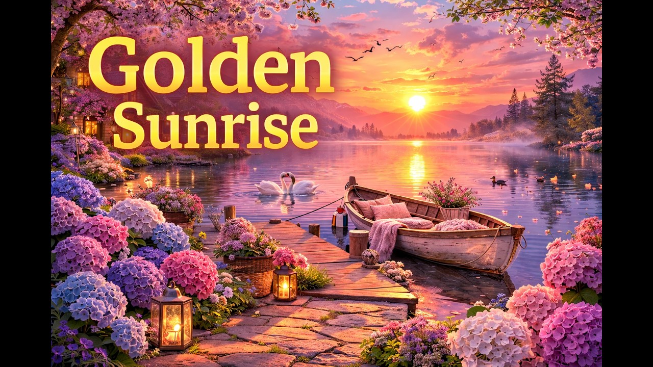 Golden Sunrise Lake 🌅 Relaxing Music for Peaceful Morning