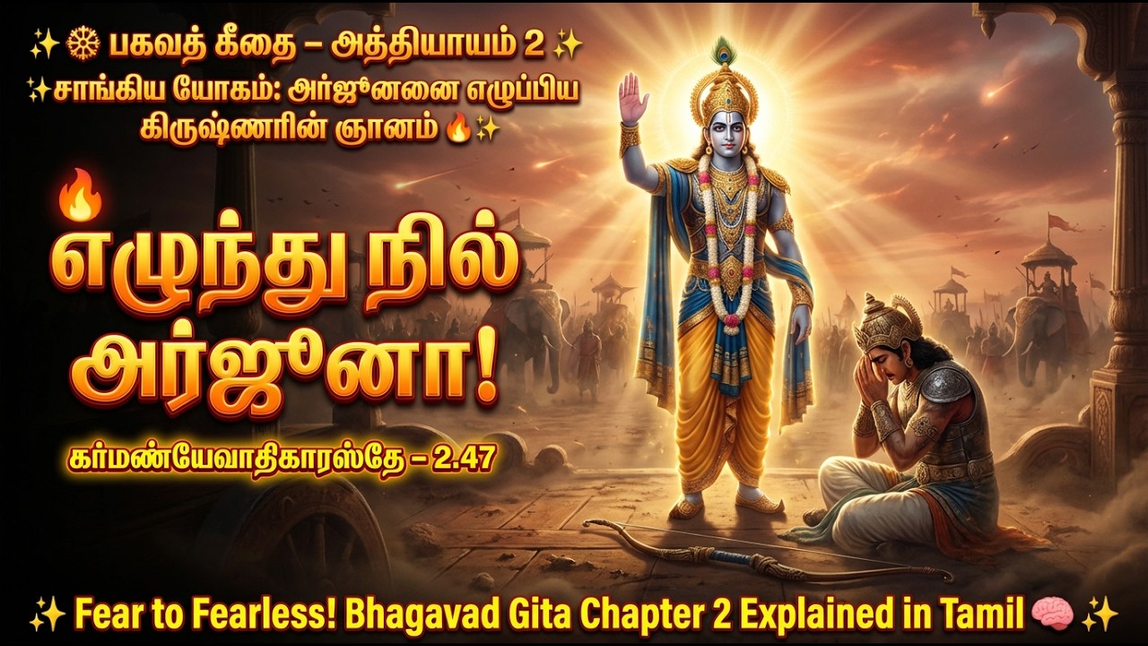☸️ பகவத் கீதை – அத்தியாயம் 2 | சாங்கிய யோகம் | Death is Not the End! Krishna’s Immortality Secret 🔥