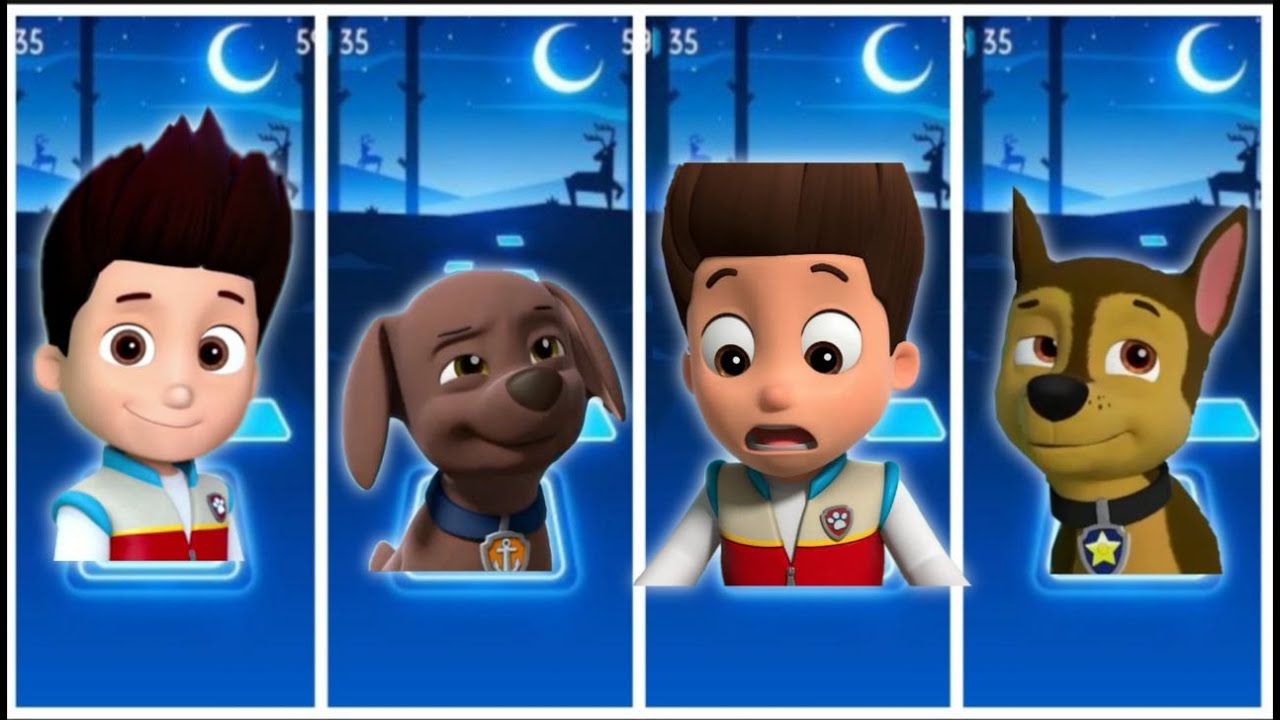 PAW Patrol: Marshall - Chase - Skye Rubble Gameplay Tiles Hop EDM Rush New