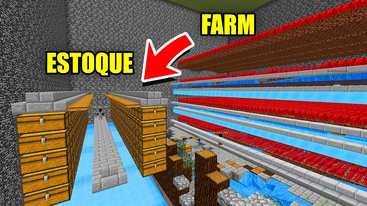 ⭐Minecraft : Mega farm de fungo e minerando no último rank!